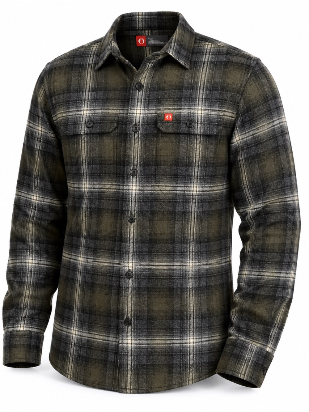 The American Outdoorsman Men’s Olive Ultra Heavyweight Flannel Shirt NWT Medium